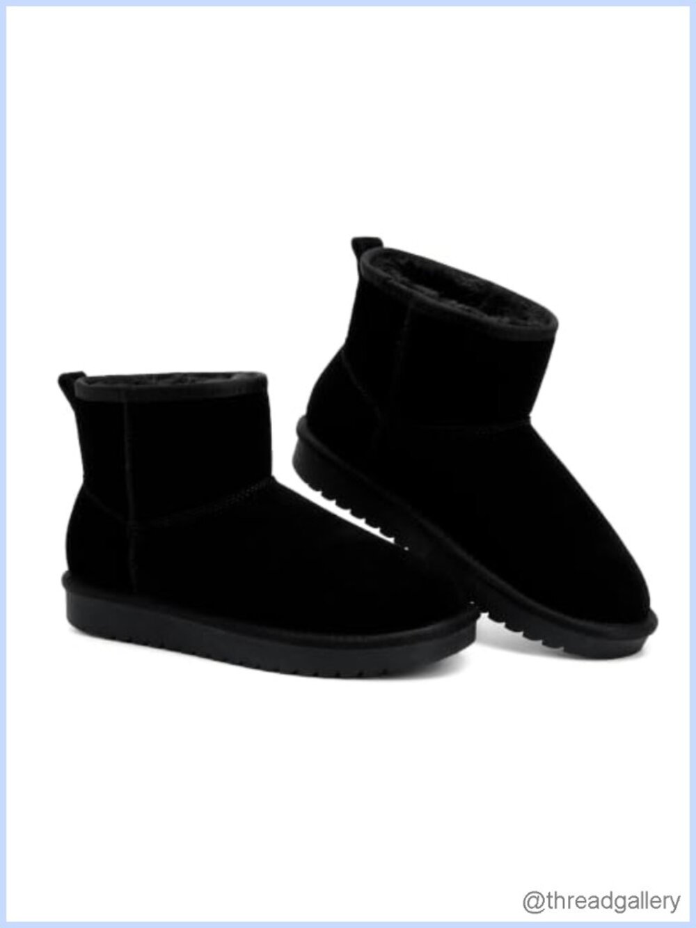 Genuine Suede Leather Ankle Boots Faux Fur Lined Snow Mini Booties